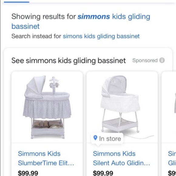 simmons kids gliding bassinet